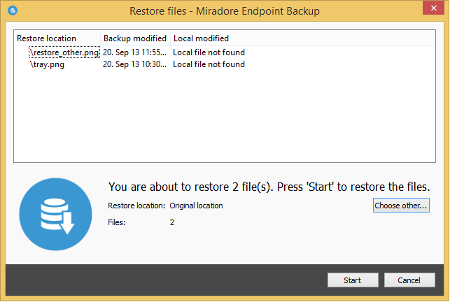 How to restore files in Endpoint backup client